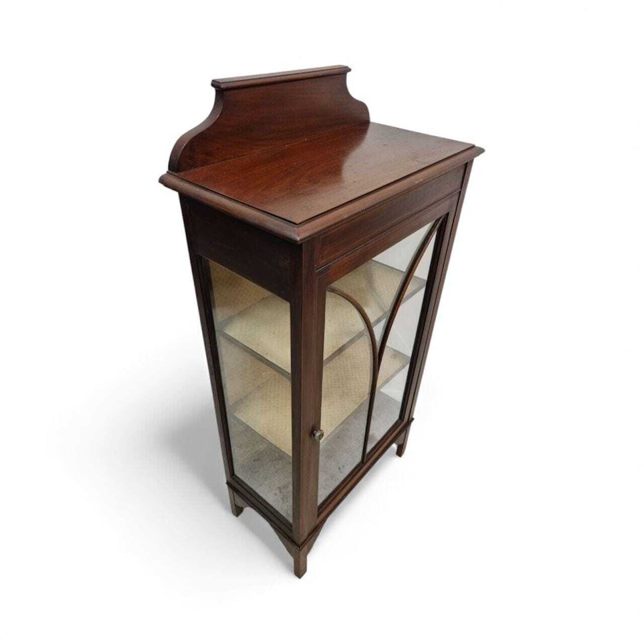 Antique Edwardian Glazed Bookcase / Small Display Cabinet / C.1910 photo vintage