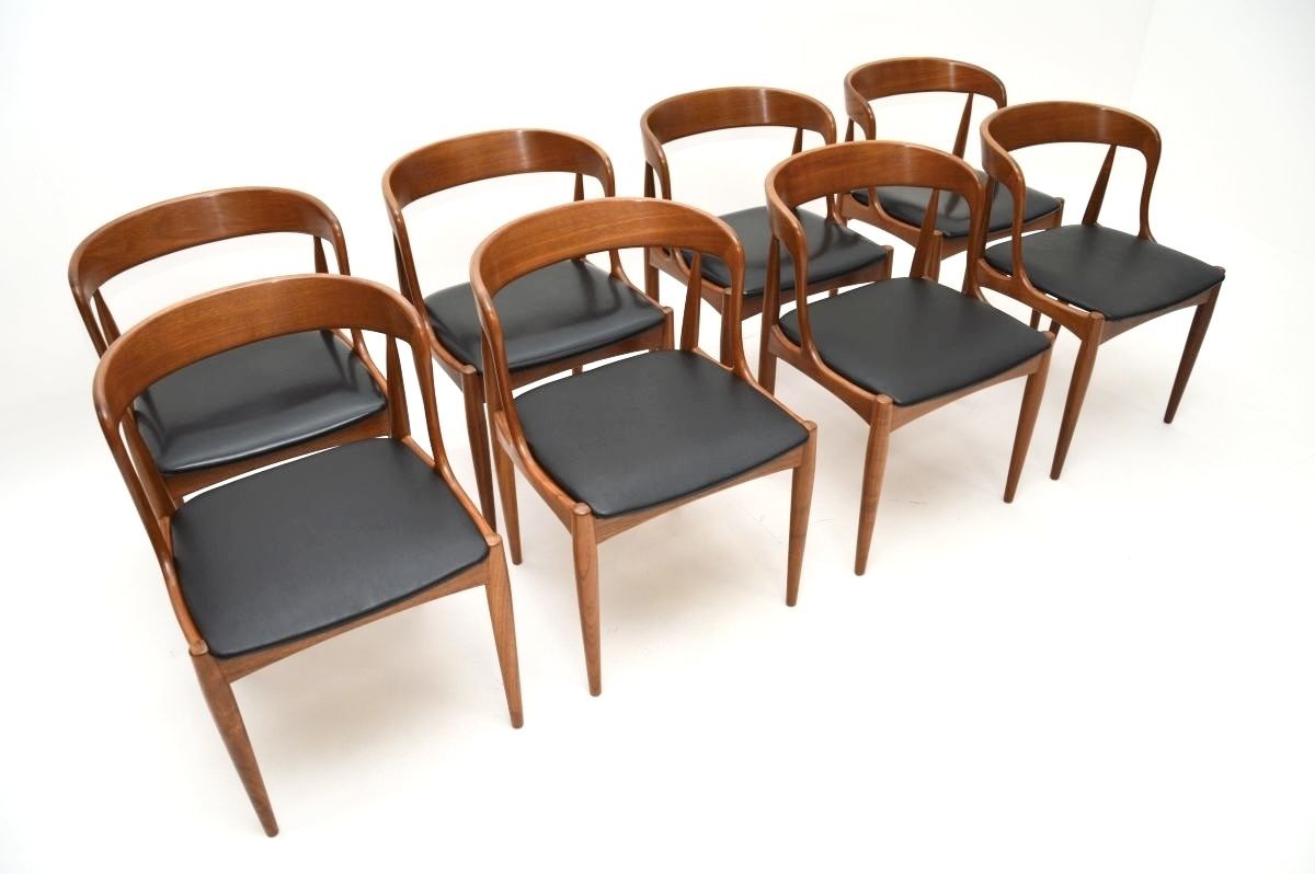 Set Of Eight Danish Vintage Teak Dining Chairs By Johannes Andersen photo vintage