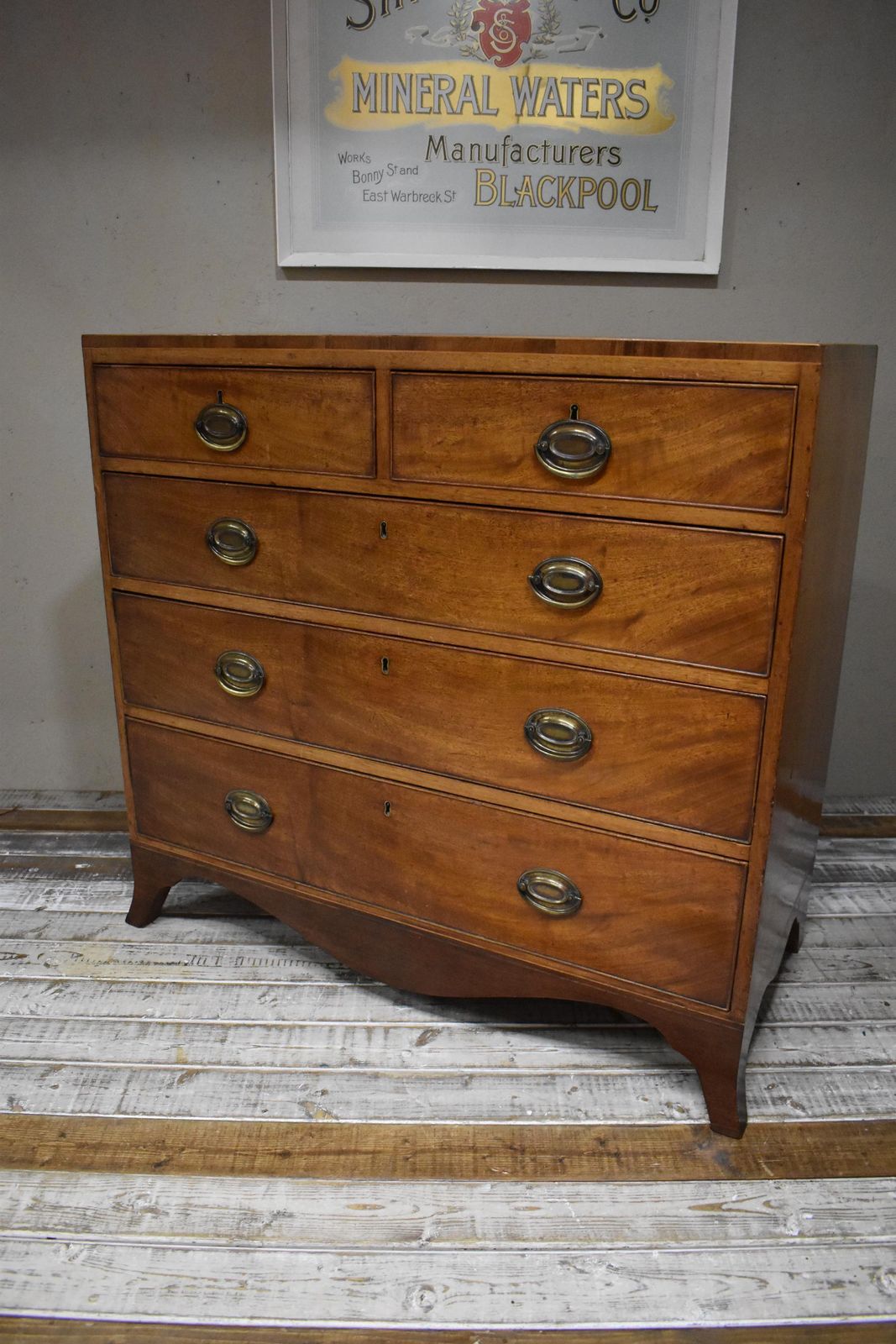 760.0 Antique Regency Victorian Mahogany Chest Of Drawers photo