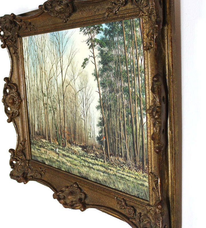 Pair Of British Sporting Oil Paintings Autumn And Winter Pheasant Shoot photo furniture