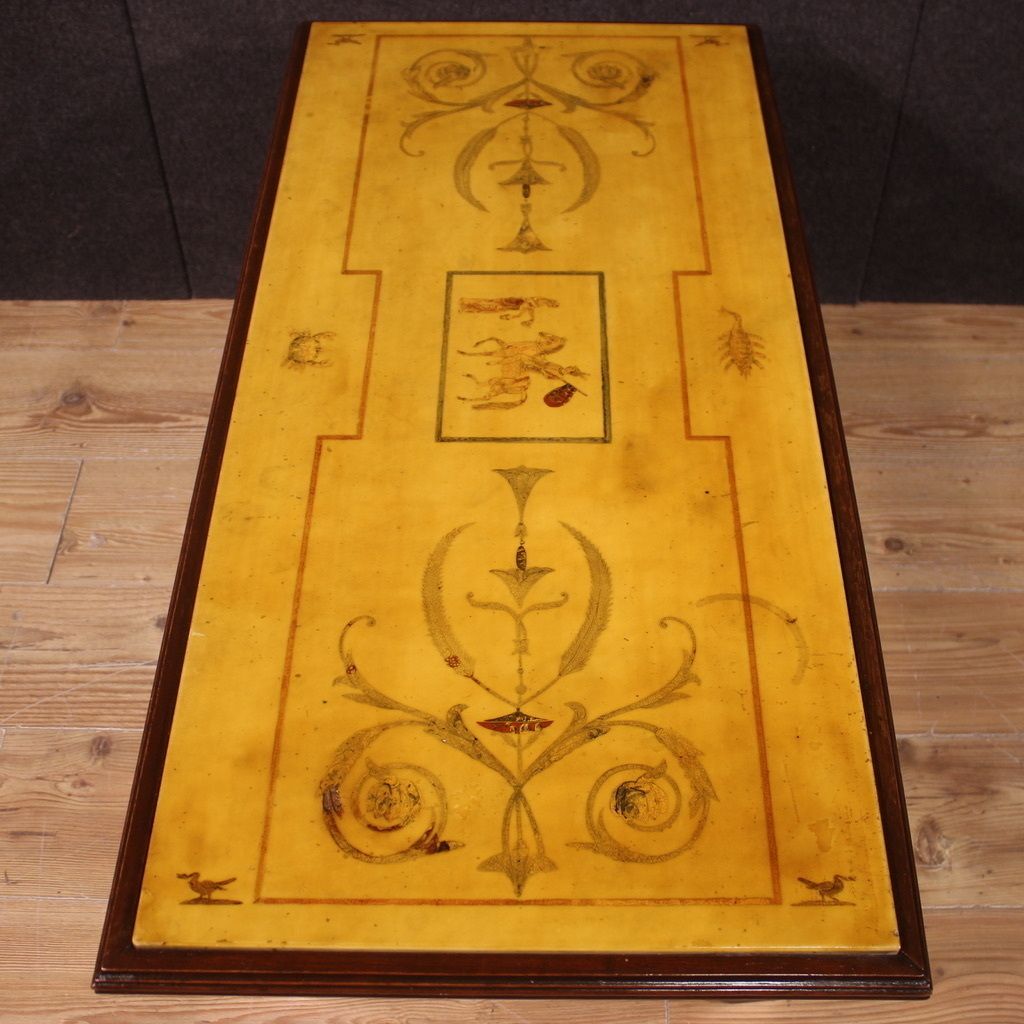 Italian Coffee Table In Beech Wood With Marble Top photo for sale