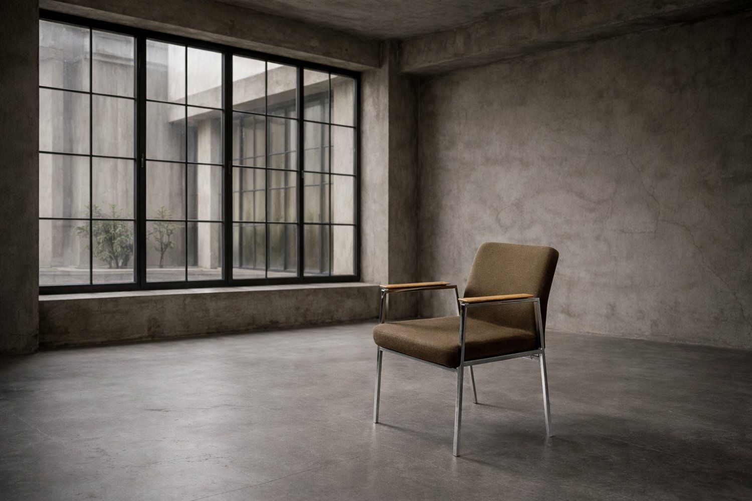 photo furniture Mid Century Modern German Brown Conference Chair From Drabert, 1970s