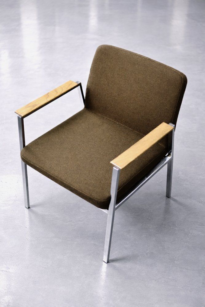 photo for sale Mid Century Modern German Brown Conference Chair From Drabert, 1970s