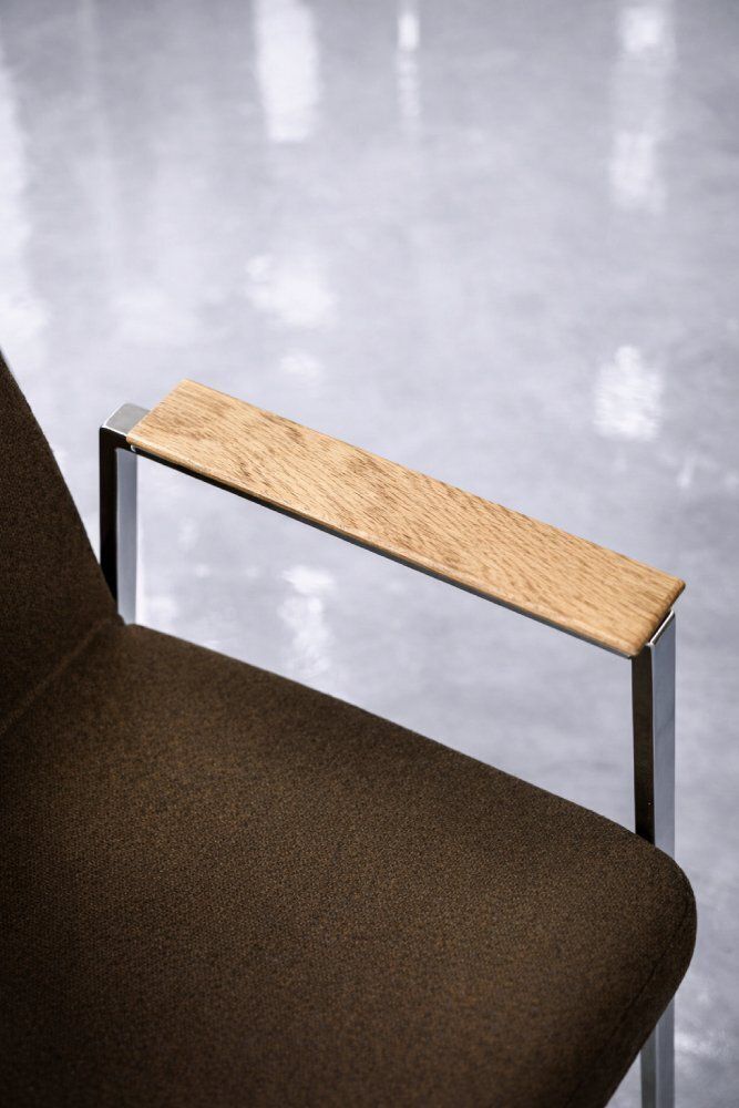 1139.0 Mid Century Modern German Brown Conference Chair From Drabert, 1970s photo