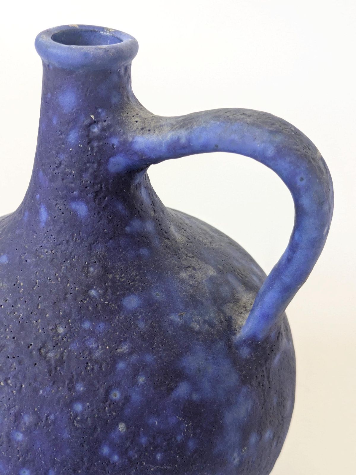 Midcentury Handle Vase By Heyne Keramik, Ultramarine Klein Blue Fat Lava, West Germany, 1960s photo buy