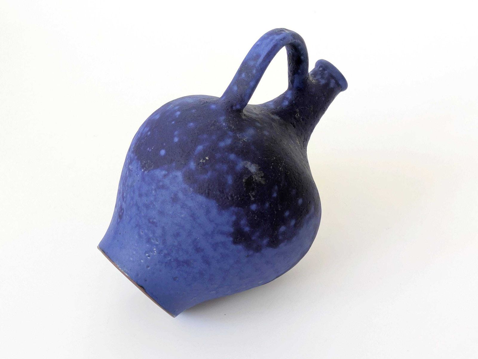 photo buy Midcentury Handle Vase By Heyne Keramik, Ultramarine Klein Blue Fat Lava, West Germany, 1960s