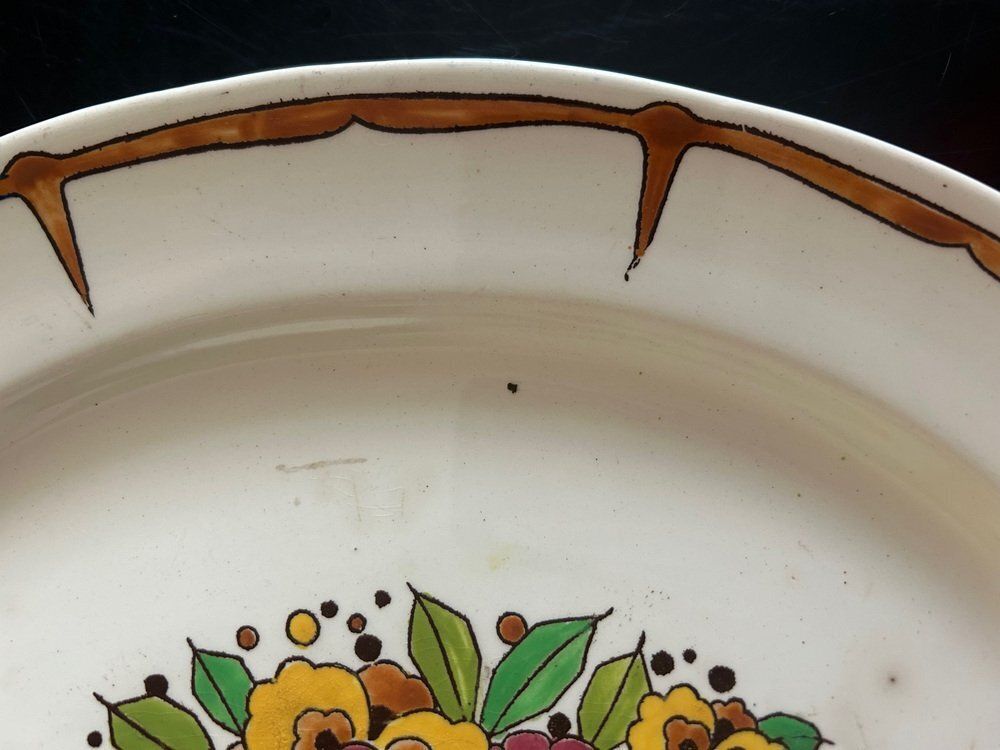 photo furniture Art Deco Dishes And Plates From Boch Fréres La Louviére, 1920s, Set Of 8