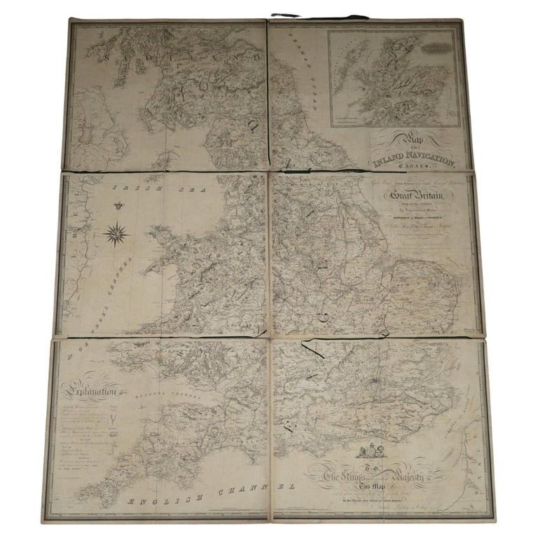 1830 Dated Extra Large 194cm X 159cm Inland Navigation Map Canals And Railroads