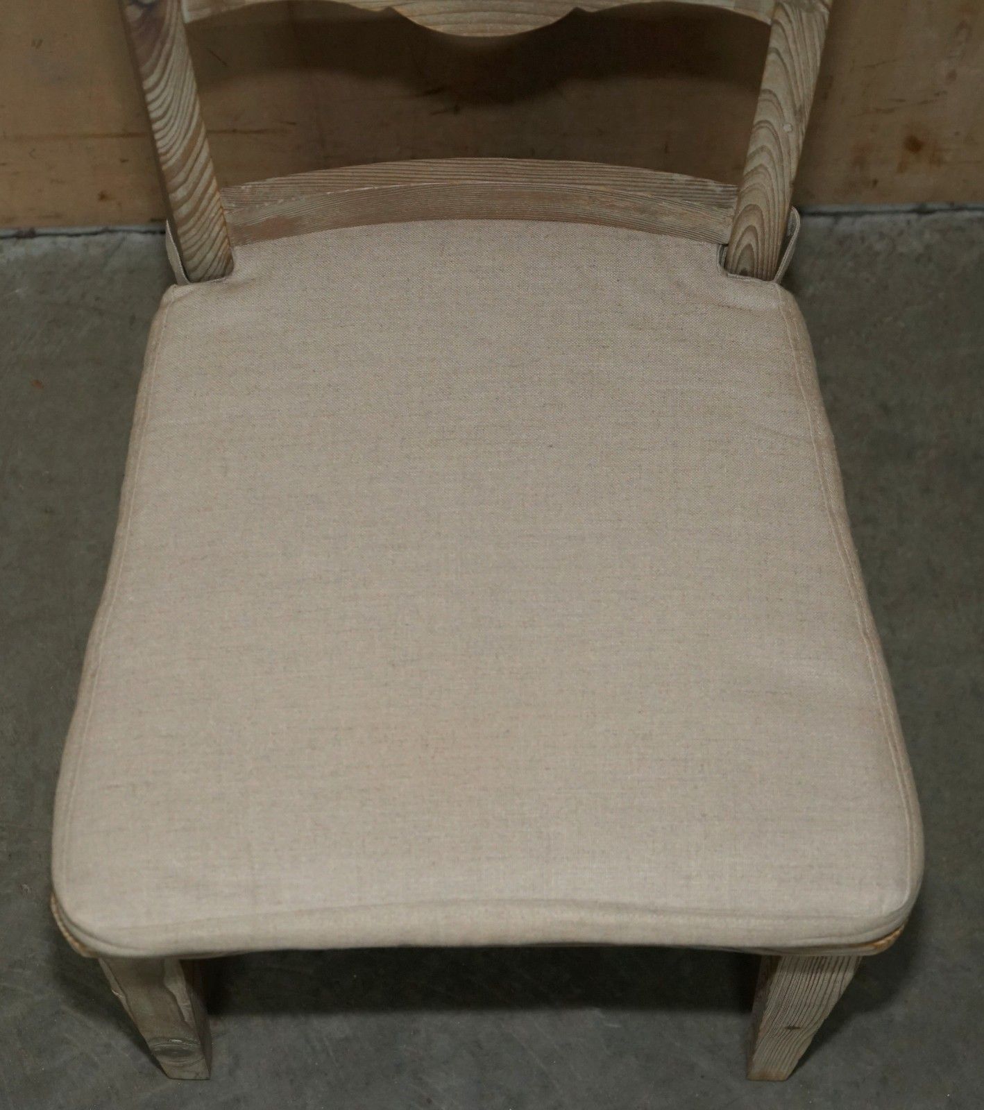 Fine Pair Of Swedish Style Loaf Reclaimed Pine Side Chairs With Cushioned Seats photo 495.0