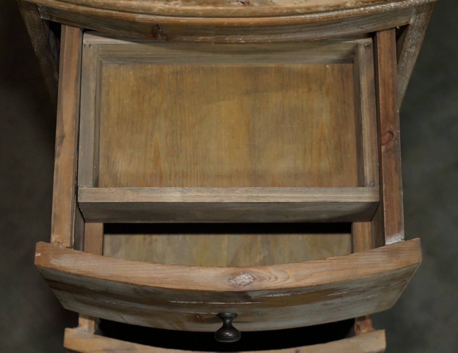 photo buy Vintage Loaf Recliamed Hardwood Side End Table Wine Nightstand Table Drawers
