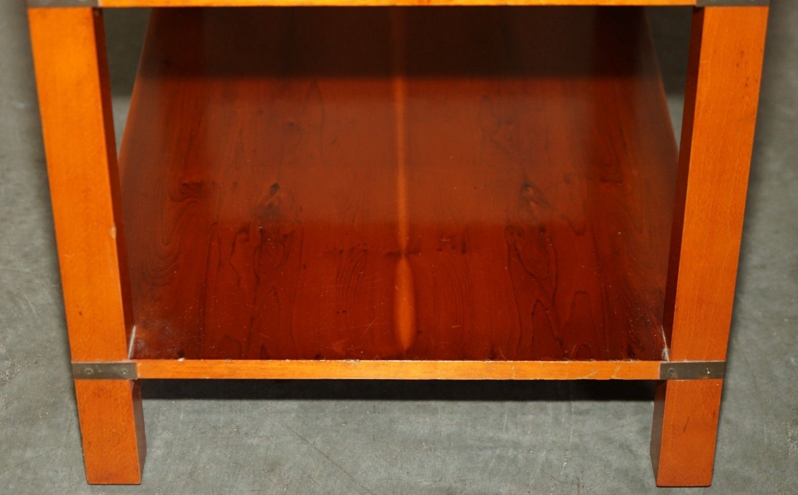 photo furniture Fully Restored Military Campaign Style Yew Wood Single Drawer Side End Table