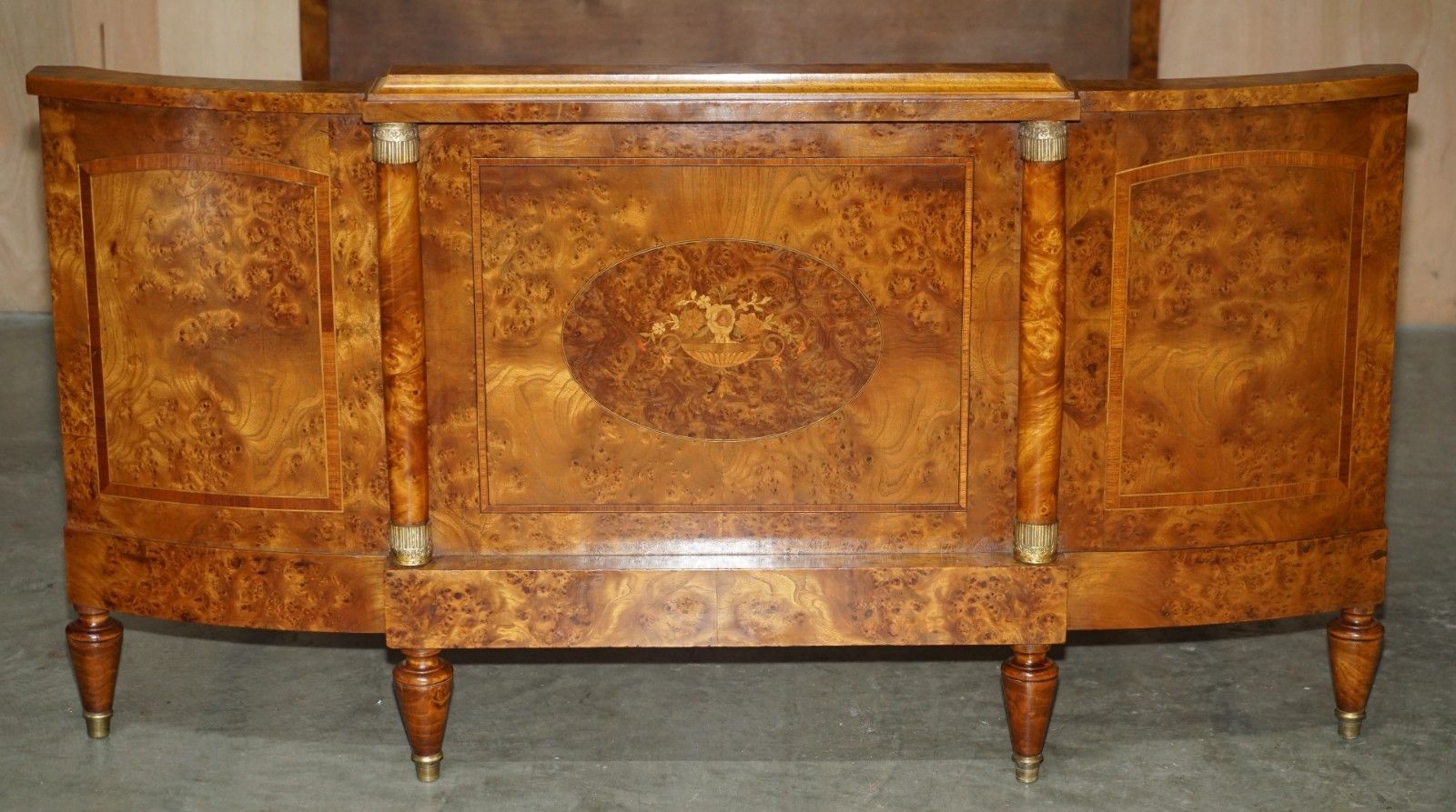 Antique Fully Restored Circa 1880 French Empire Burr Walnut Estate Bed Frame photo furniture