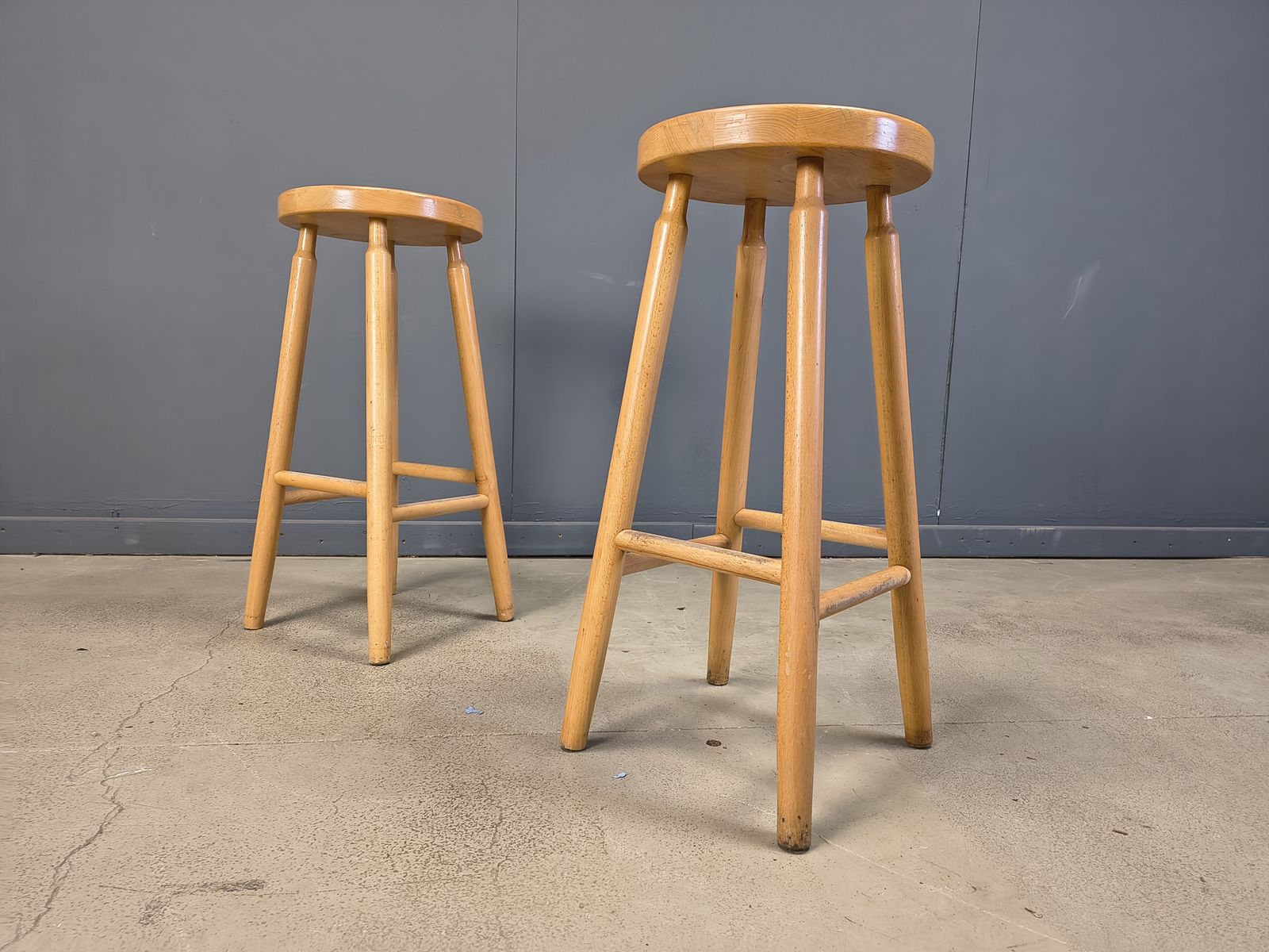 Alpine Style Chalet Stools In Wood, Set Of 11   1970s photo for sale