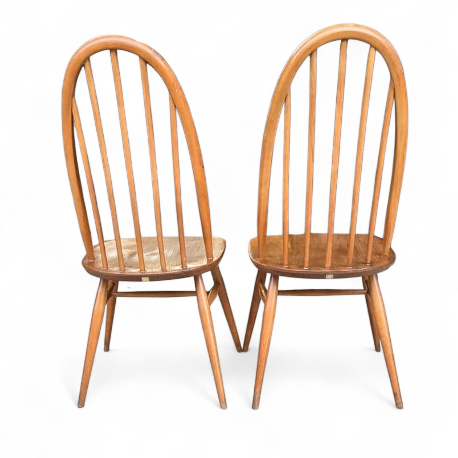 photo for sale Vintage Pair Of Ercol Blonde Quaker Dining Chairs