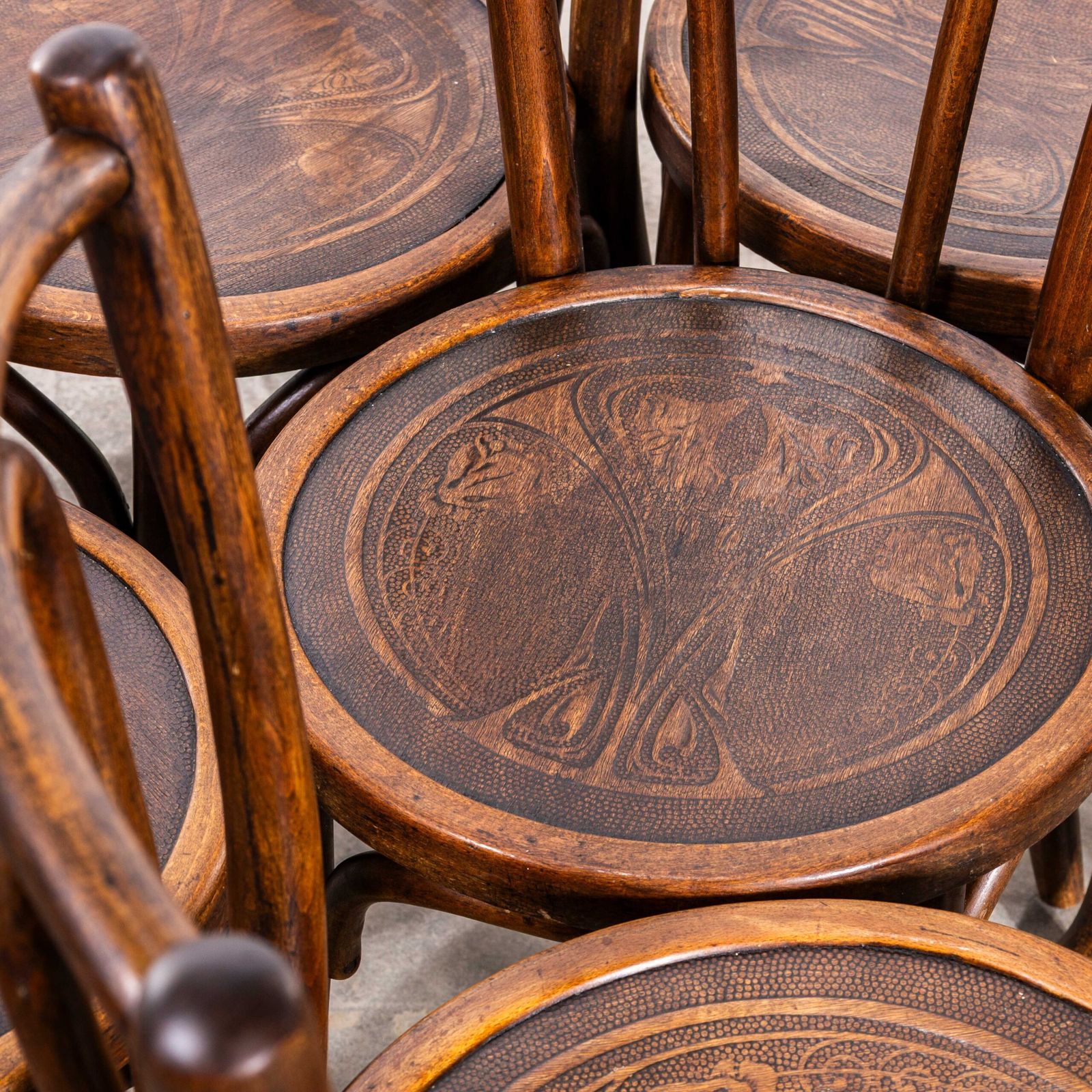 1950’s French Mid Tan Hooped Back Classic Dining Chairs – Set Of Six photo 1188.0