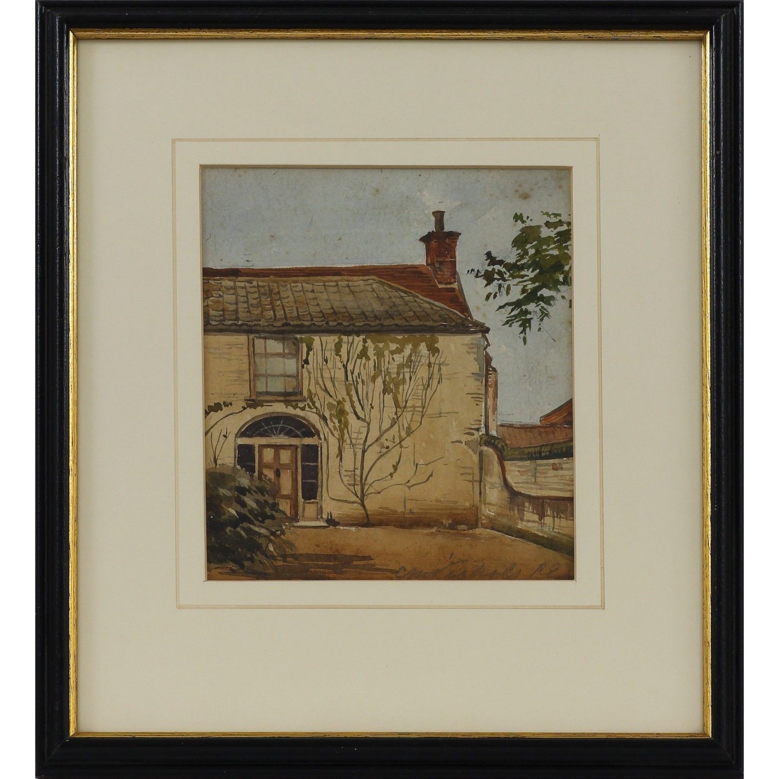 Watercolour By Catherine Maude Nichols. Subject Is Alpington Hall East Wing.