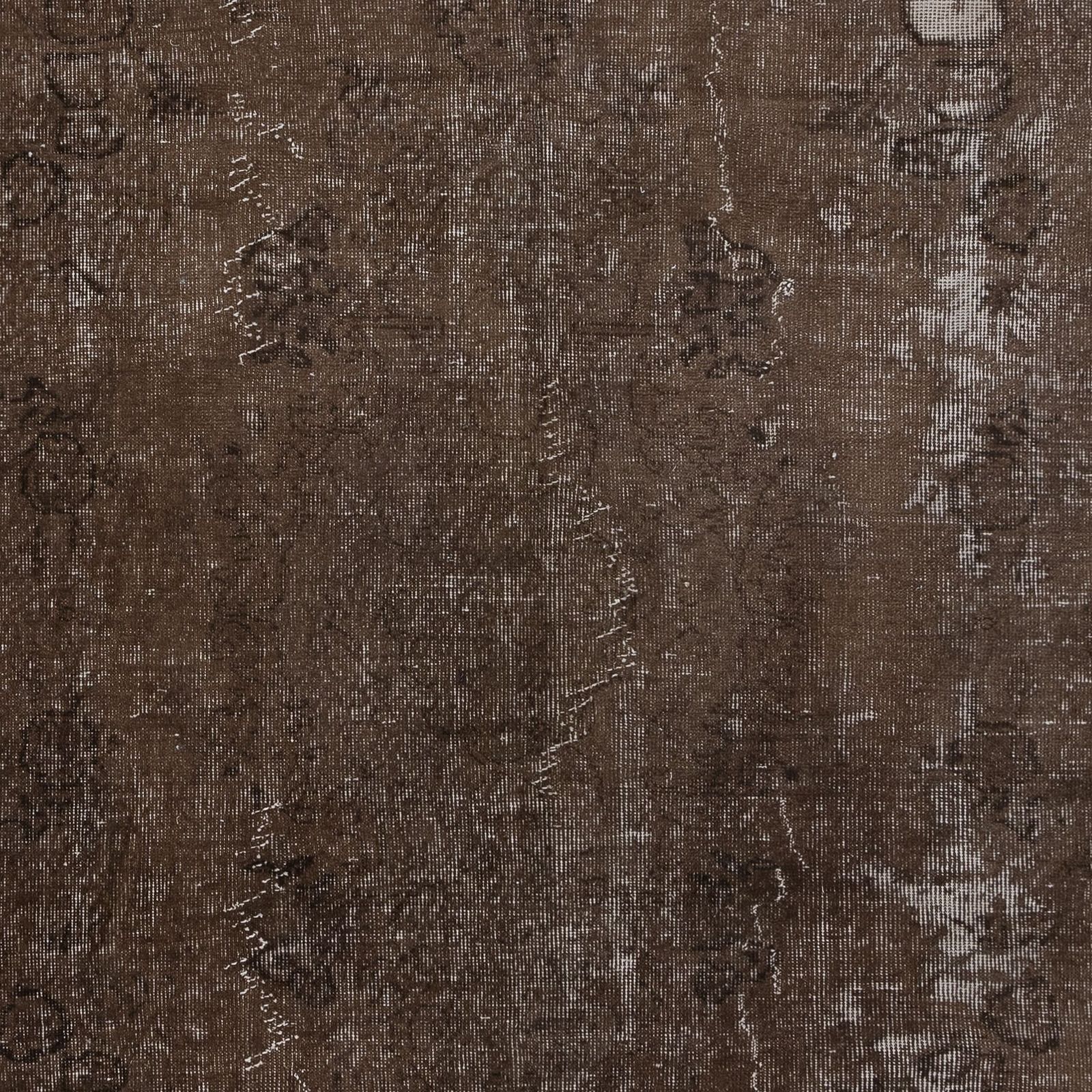 6.2x9.8 Ft Modern Handmade Turkish Rug In Brown, Vintage Wool And Cotton Carpet photo 417.0
