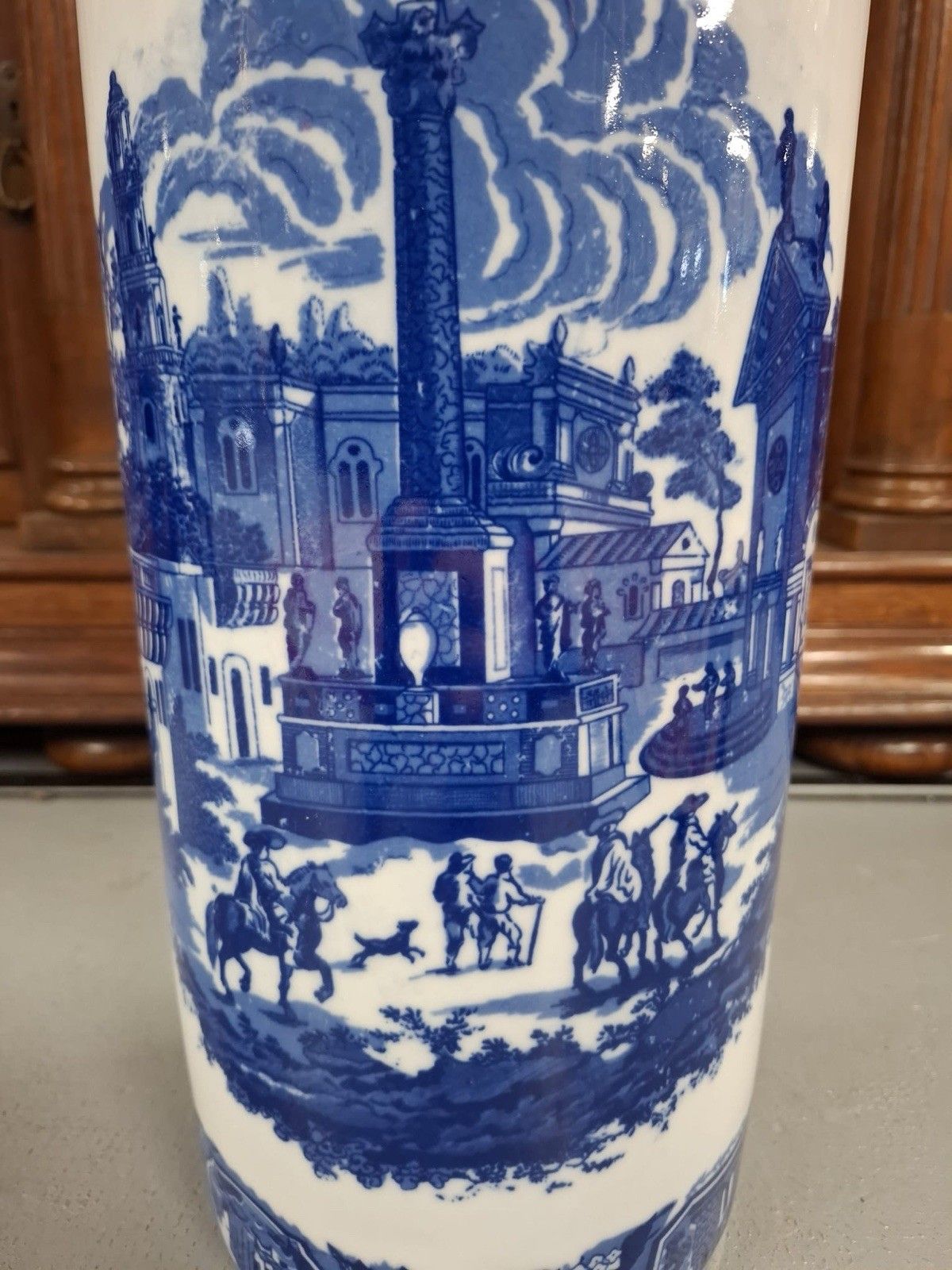 Large Blue And White Porcelain Stick Stand Vase photo Home Decor