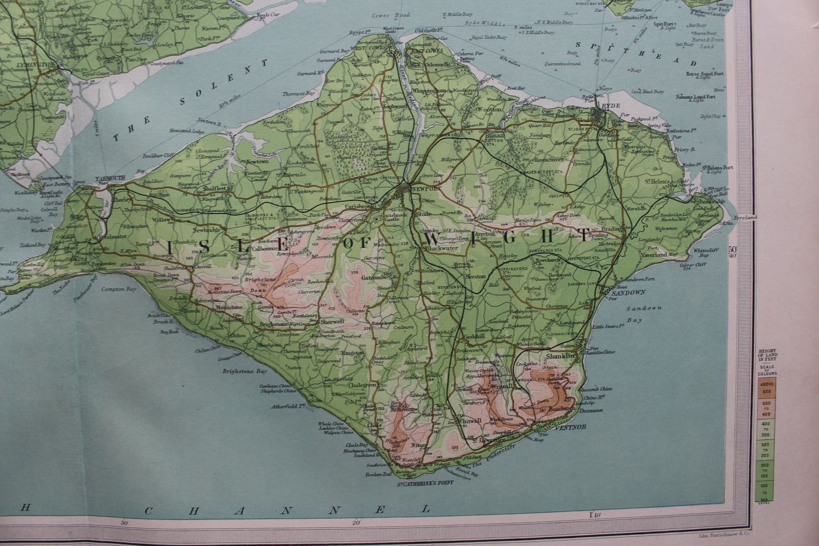 Large Folio Map Isle Of Wight, Southampton And Hampshire photo furniture