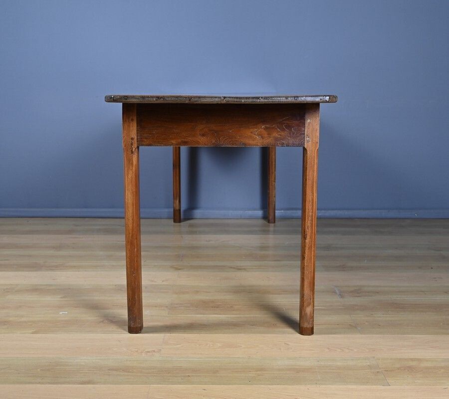 Furniture Chestnut Farmhouse Table, Seats 8 To 10 – Late 19th Century photo