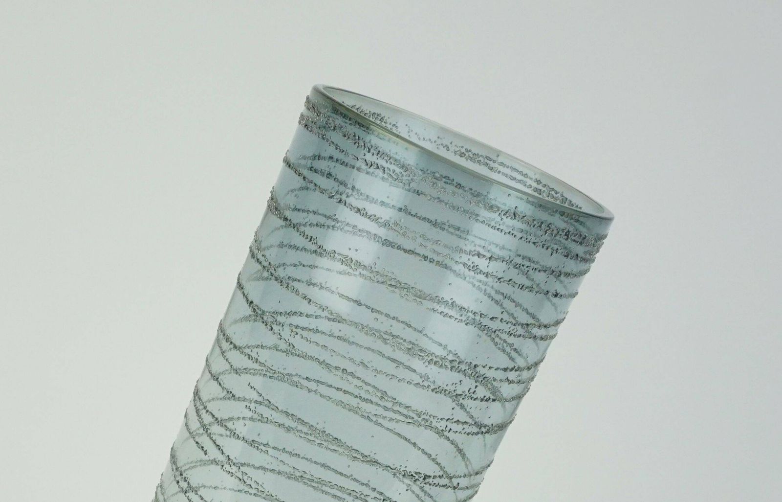 Mid Century Modern Glass Vase With Thread Decoration 1960s 70s photo Home Decor