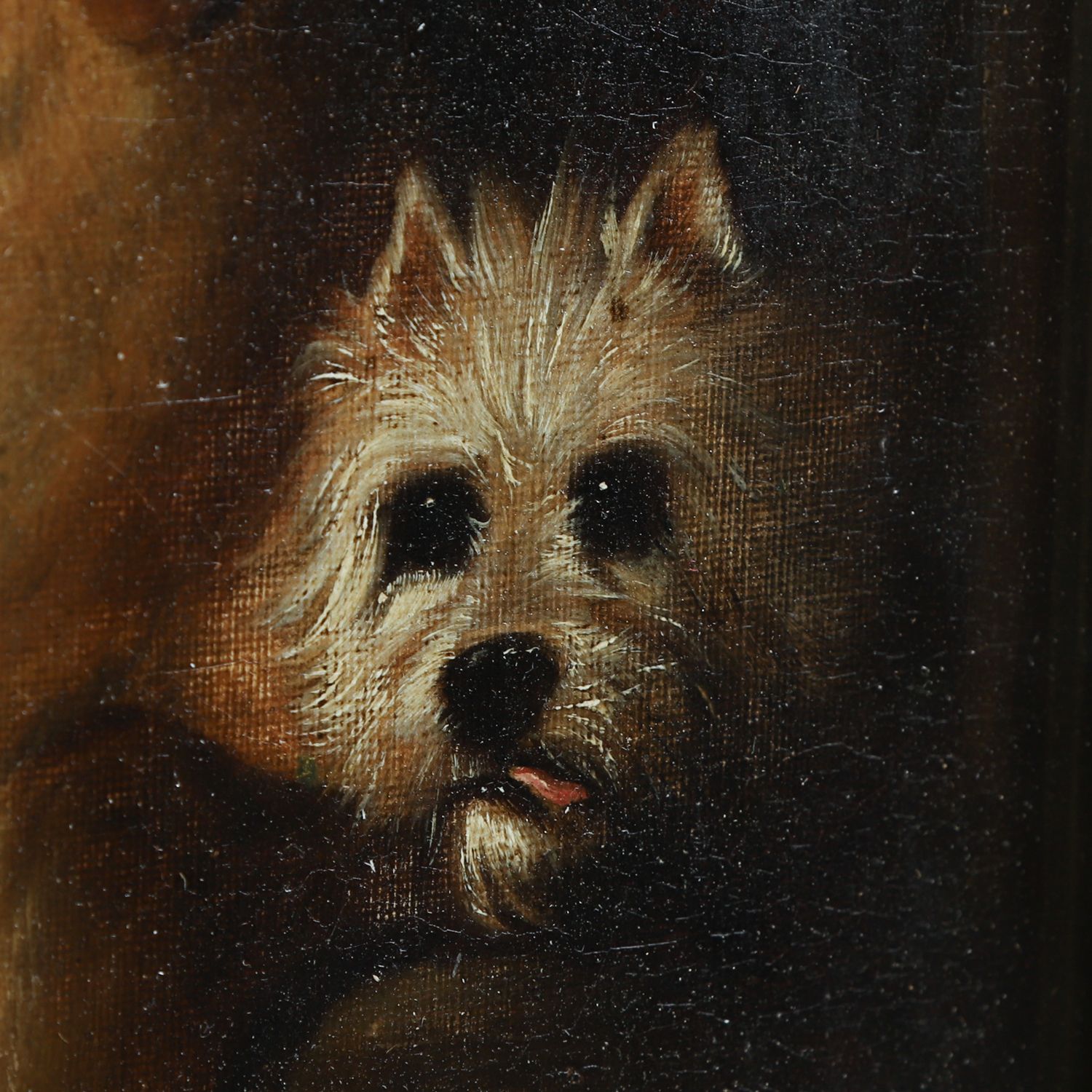 English Victorian Copy Of An Oil Painting Picture Of Dignity And Impudence Hound Dog By Sir Edwin Landseer (Circa 1860) photo Art