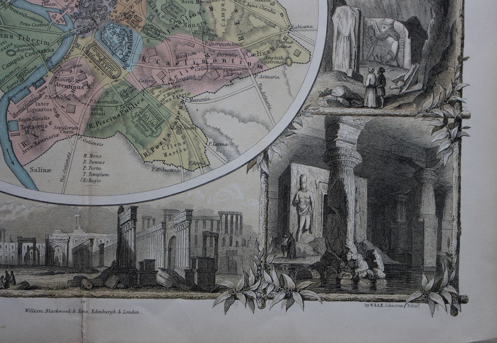 Antique City Plan Of Rome 'Roma Vetus' By Keith Johnston C1878 photo for sale