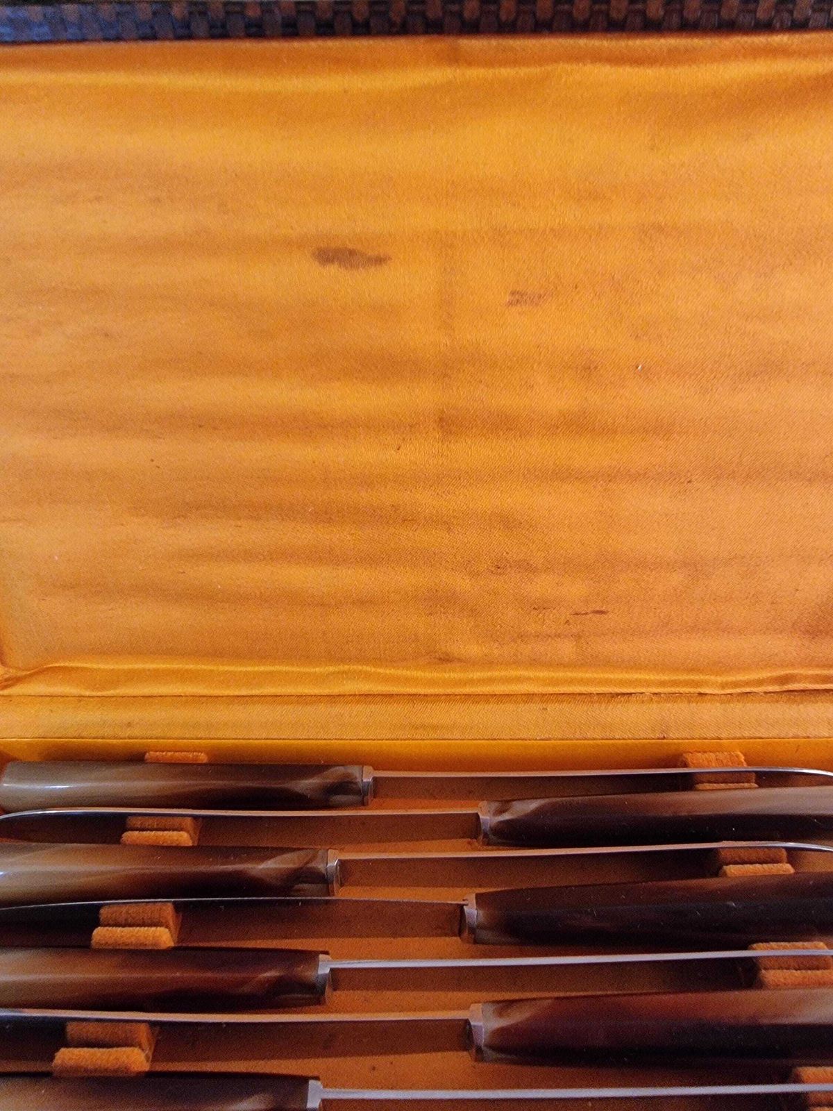 Vintage French Table Knife Set, Veritable Mallaret Engraving, Early 20th Century, 12 Piece Knife Set photo vintage
