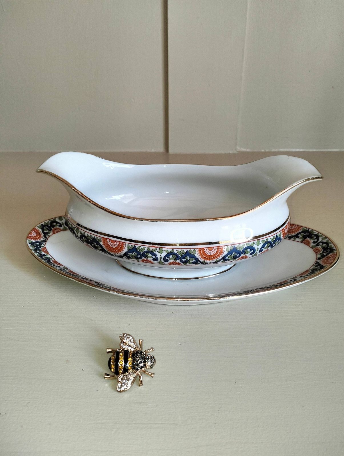 Antique Limoges Porcelain Gravy Boat, French Pedestal Sauce Jug photo Home Decor