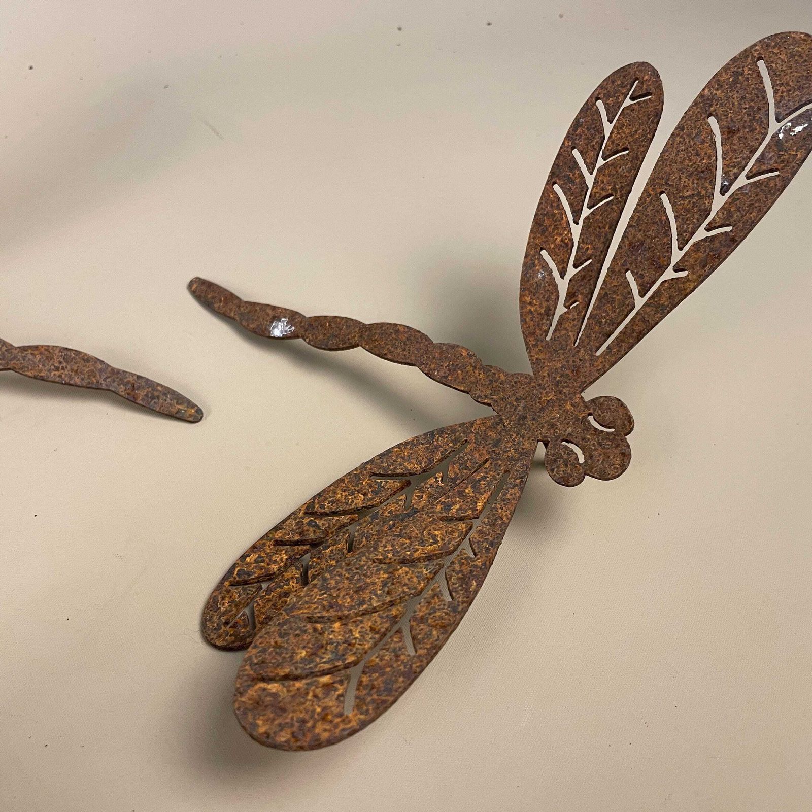 Rustic Metal Dragonfly Garden Decor Set Of 3 Weathered Outdoor Art Wall Sculpture Patio Yard Ornament Insect Summer photo 55.0
