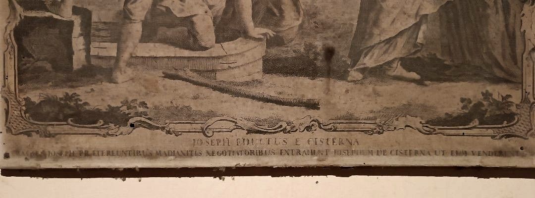 Antique Engraving Giovanni Volpato 'Joseph Educus And Cistern', 1768 photo vintage