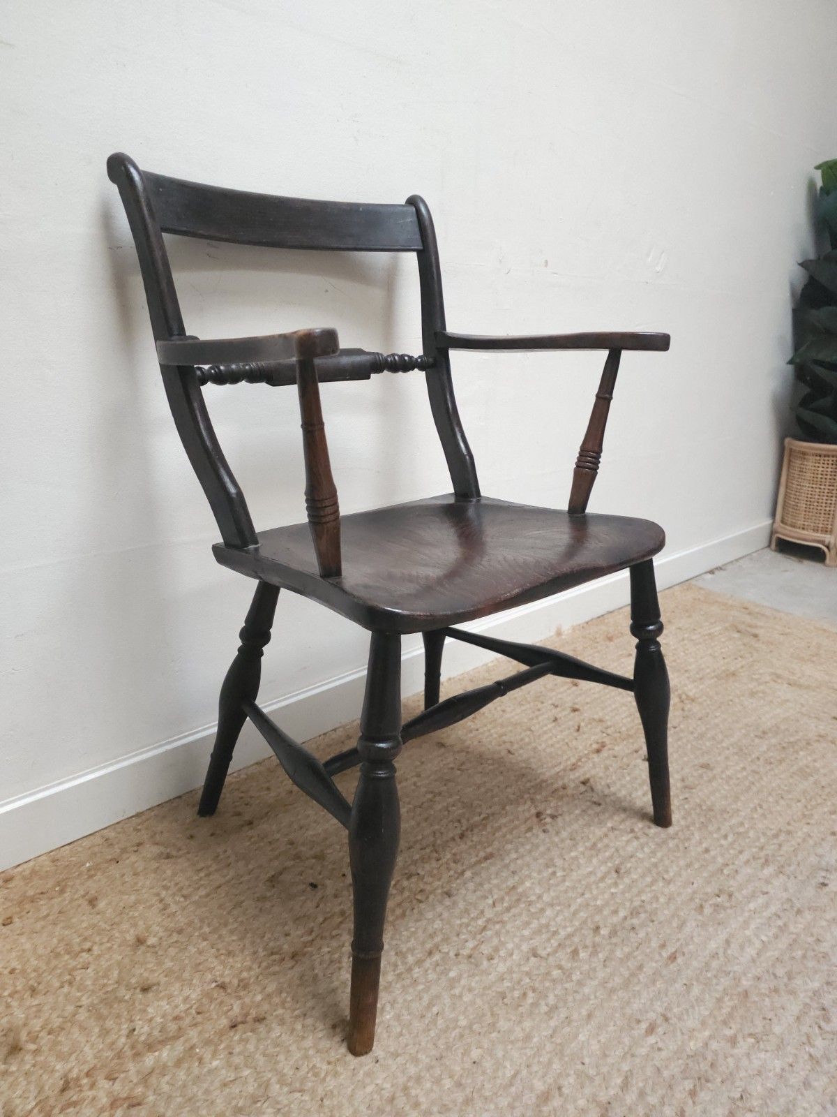Victorian Chair Oxford Barback Carver Armchair Beech & Elm Rustic Delivery