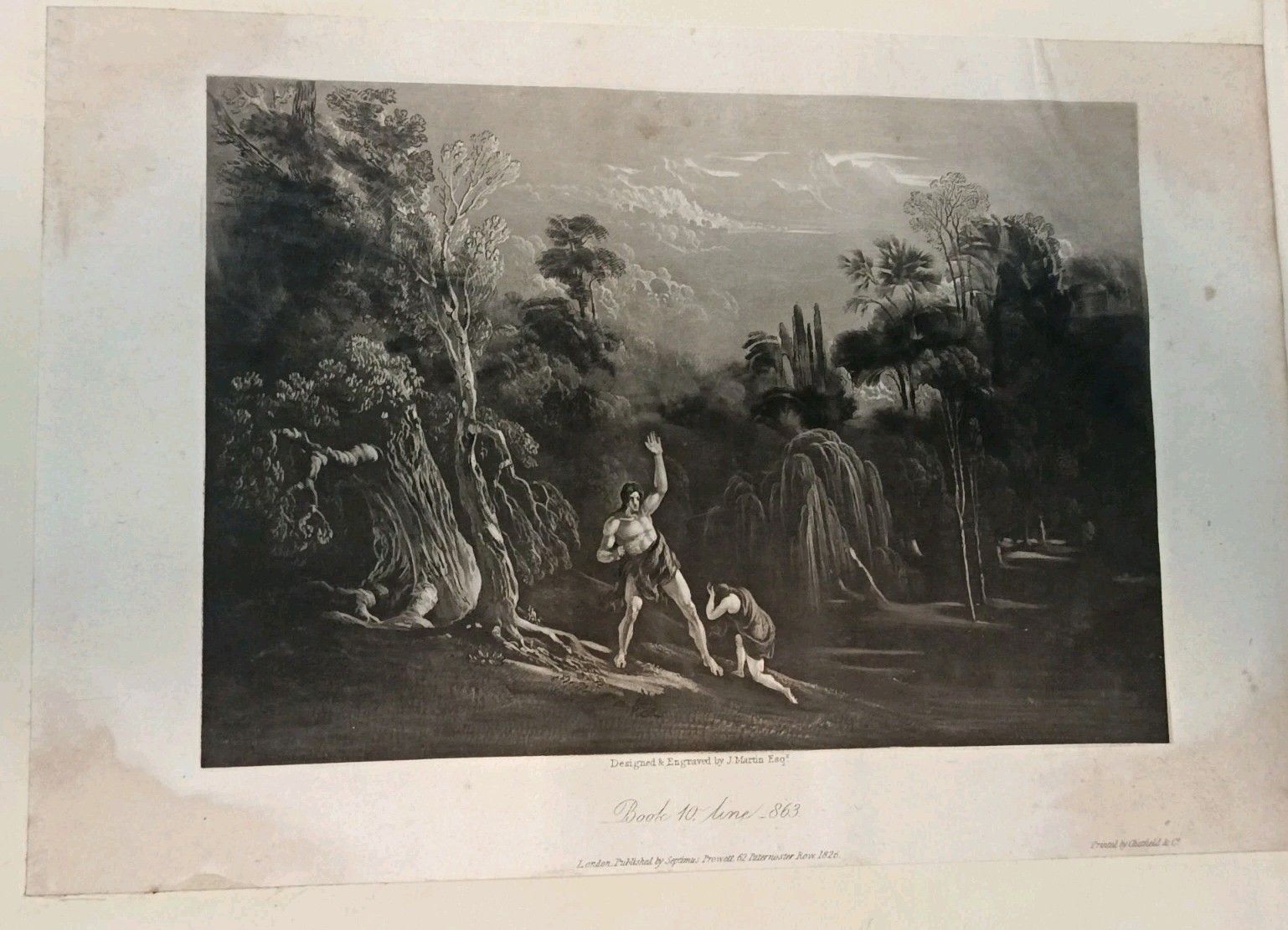 photo vinterior Antique 1825–26 John Martin Paradise Lost Engravings – Complete Set Of 24