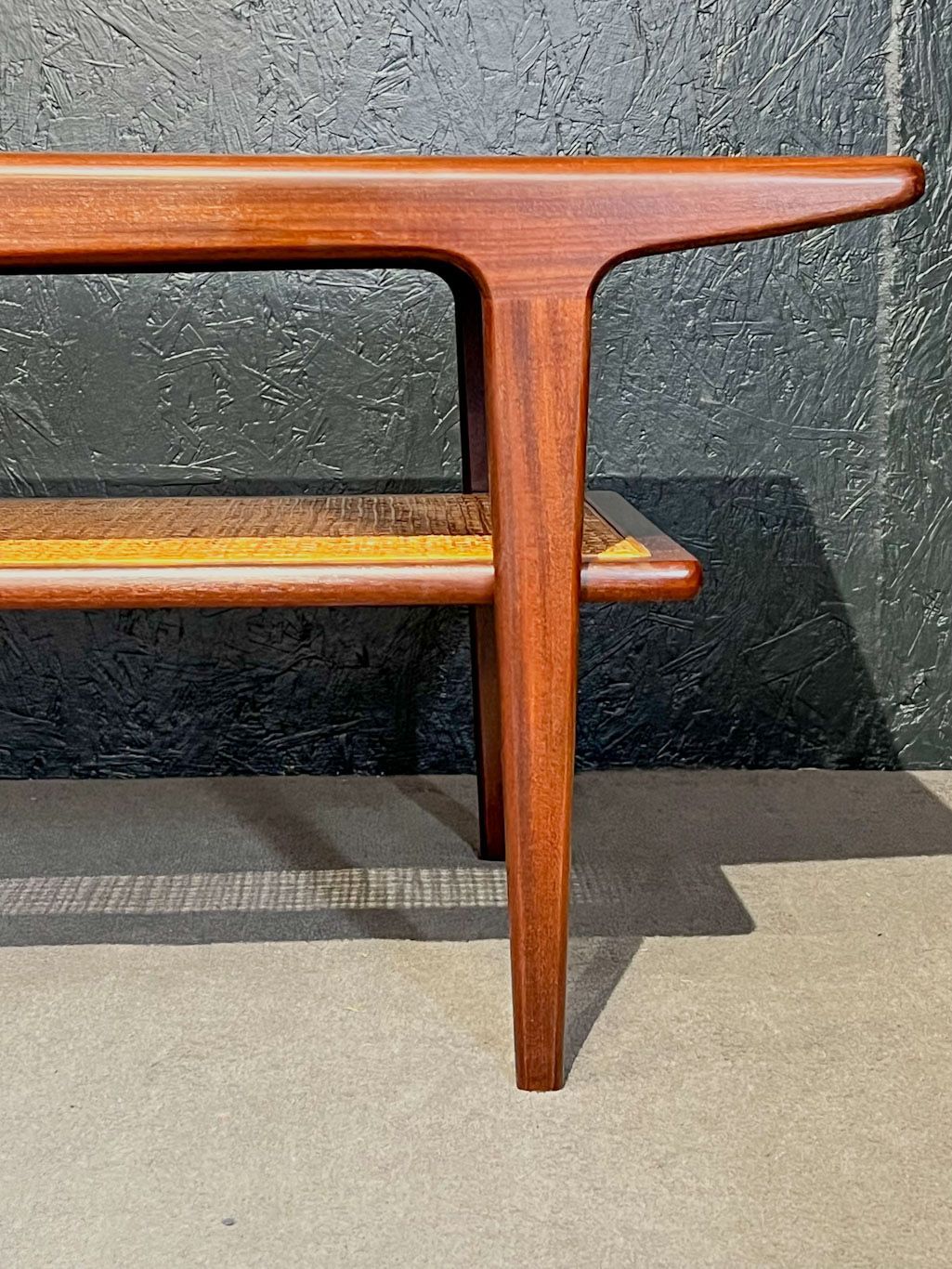 photo buy Teak Coffee Table By A Younger With A Rattan Rack