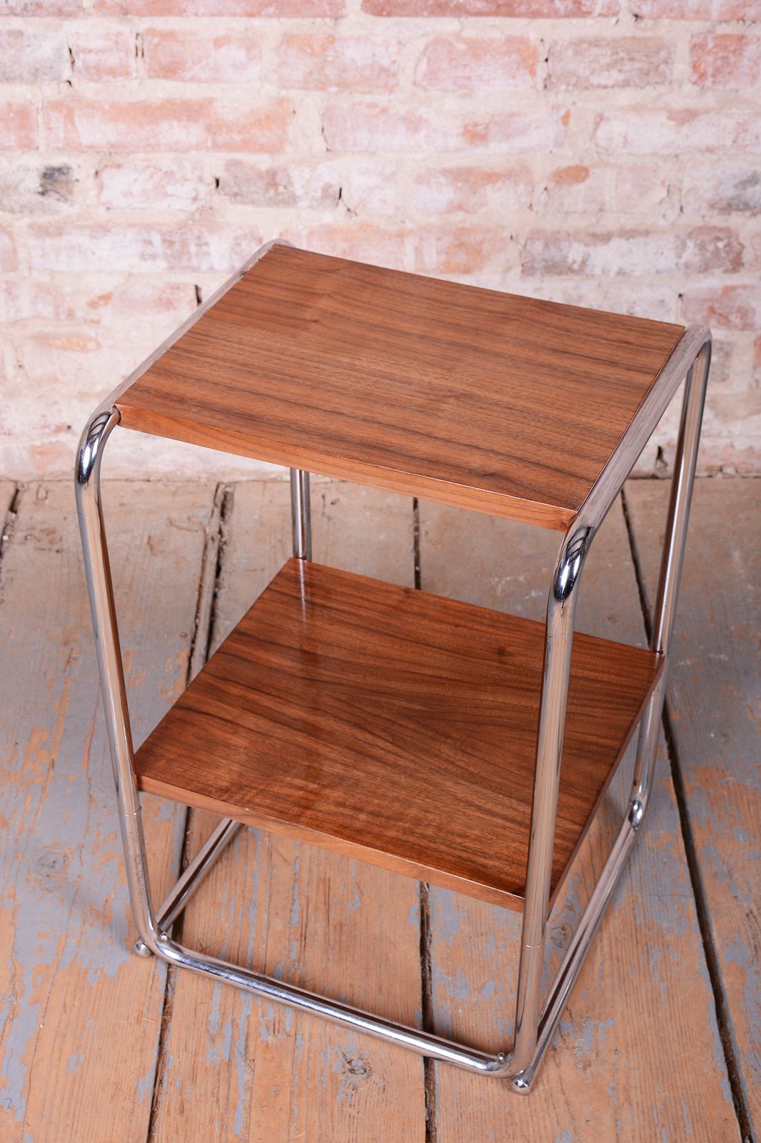 Pair Of Restored Bauhaus Bedside Tables, By M. Breuer For Thonet, Germany, 1920s photo vintage