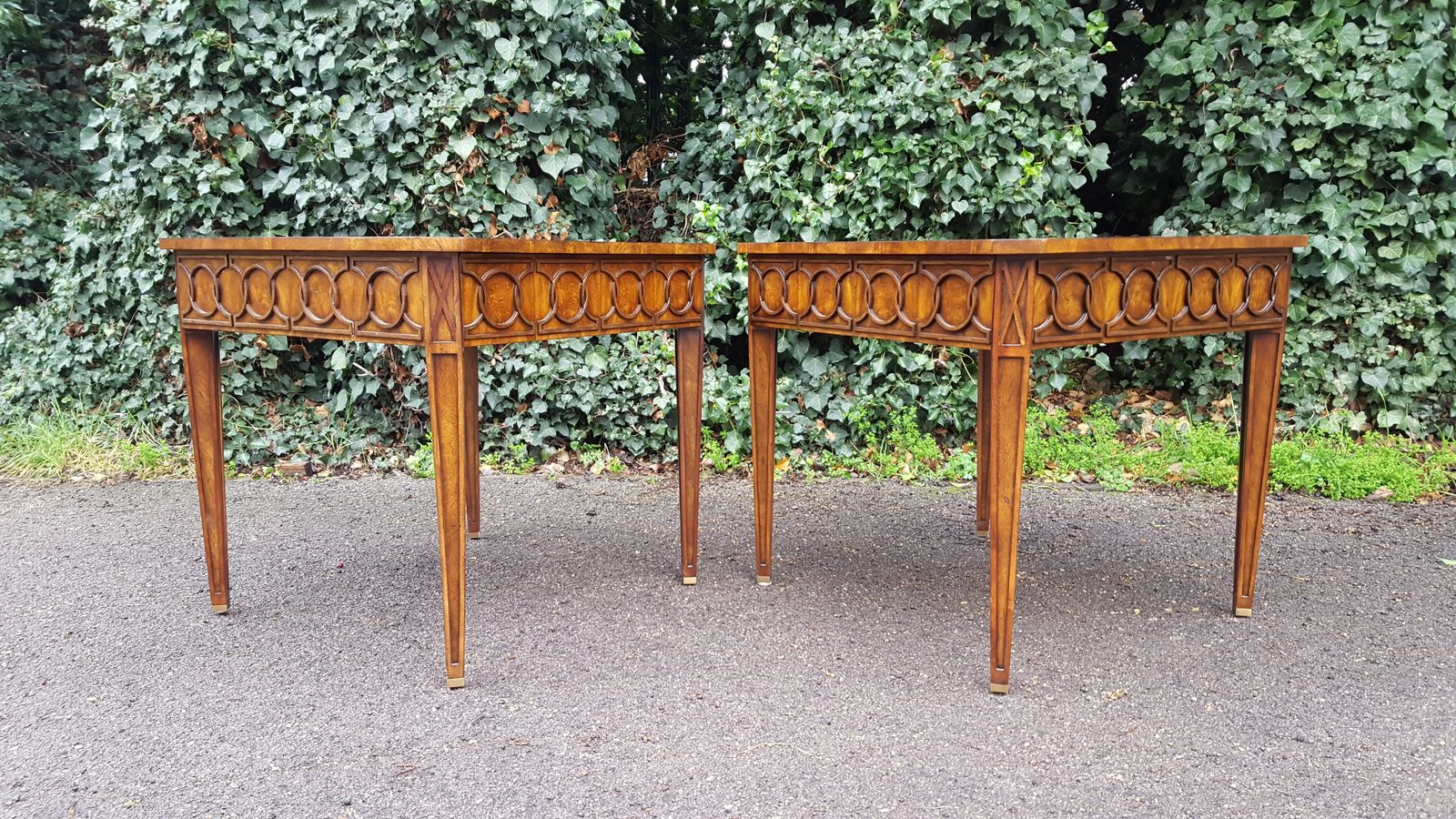 Large Pair Of Theodore Alexander Mahogany Lamp Tables photo for sale