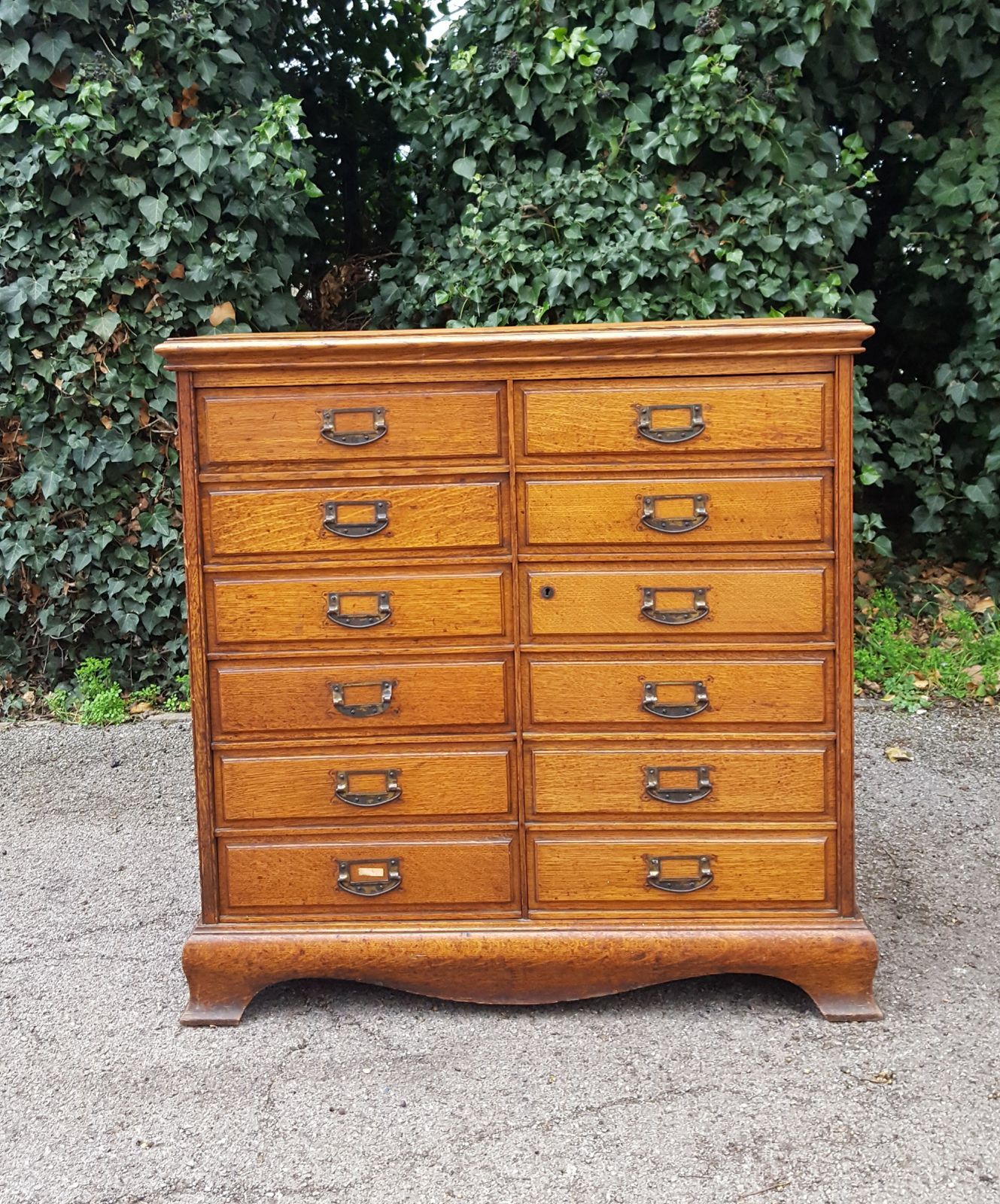 Antique Oak Chest Of 12 Drawers photo Furniture