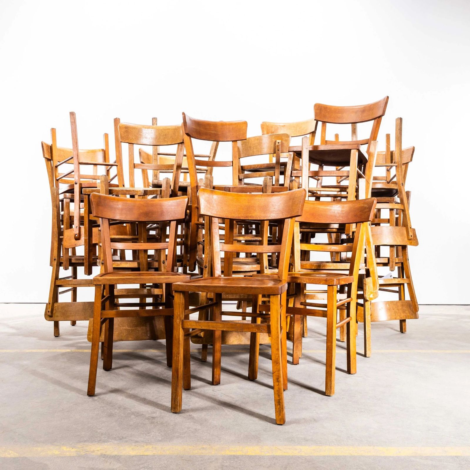 1950’s Simple Warm Oak Bentwood Café Chairs