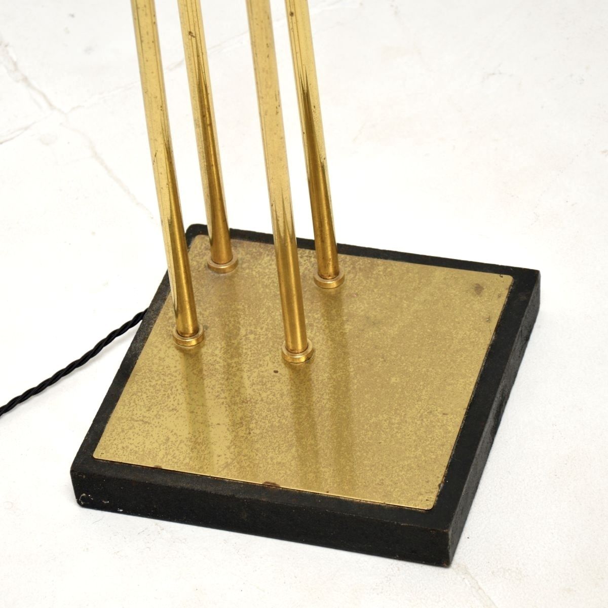 Vintage Italian Brass And Opaline Glass Floor Lamp By Goffredo Reggiani photo vinterior