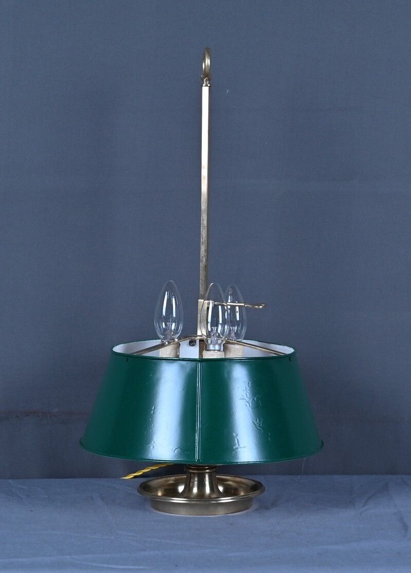 Brass Bouillotte Lamp, Empire Style – Late 19th Century photo vintage