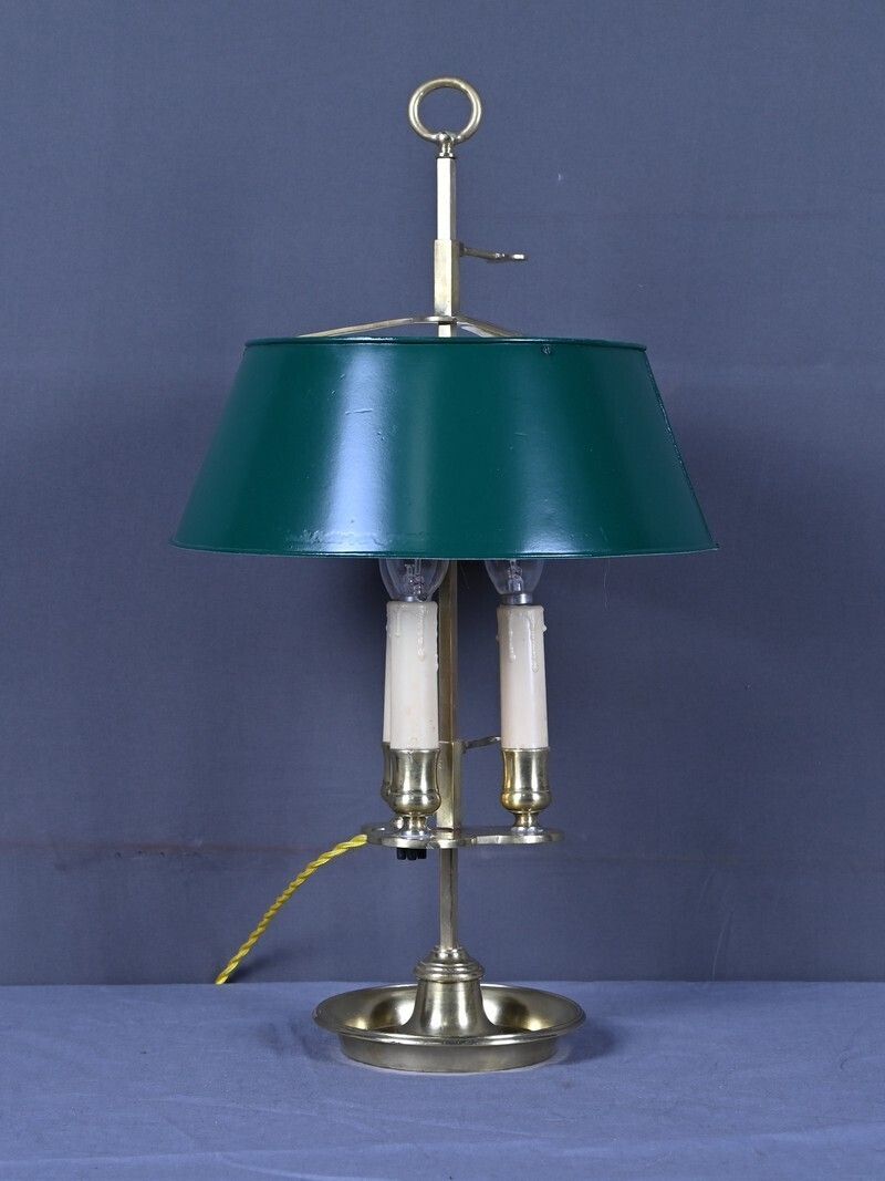 photo vintage Brass Bouillotte Lamp, Empire Style – Late 19th Century