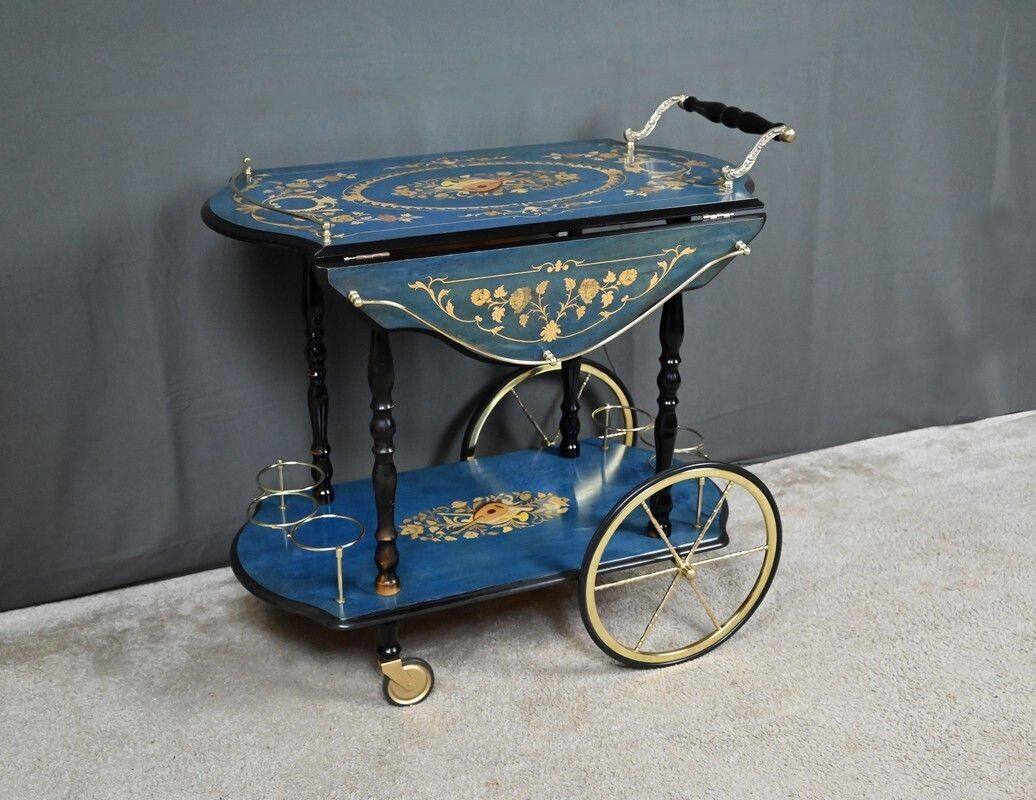 Service Trolley In Sorente Marquetry, Italy – 1960 photo for sale