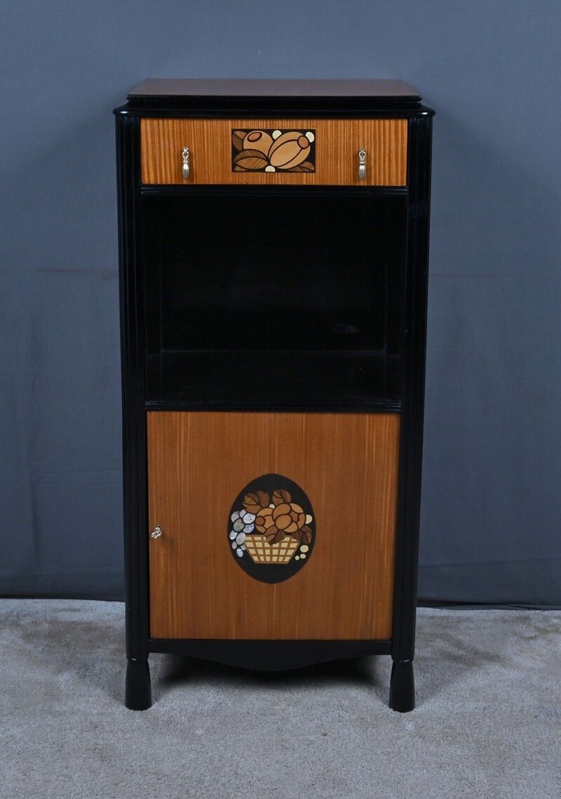 Marquetry Sideboard In The Style Of Louis Süe & André Mare, Art Deco – 1940 photo vintage