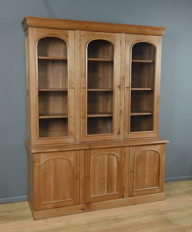 2830.0 Two Part Bookcase In Light Cherry Wood, Louis Philippe Style – 20th Century photo