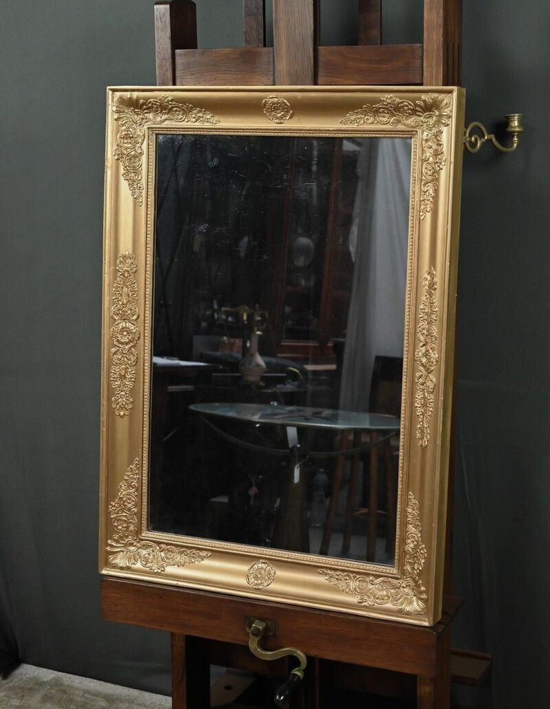 Important Giltwood Mirror, Restoration Style – Mid 19th Century photo Home Decor