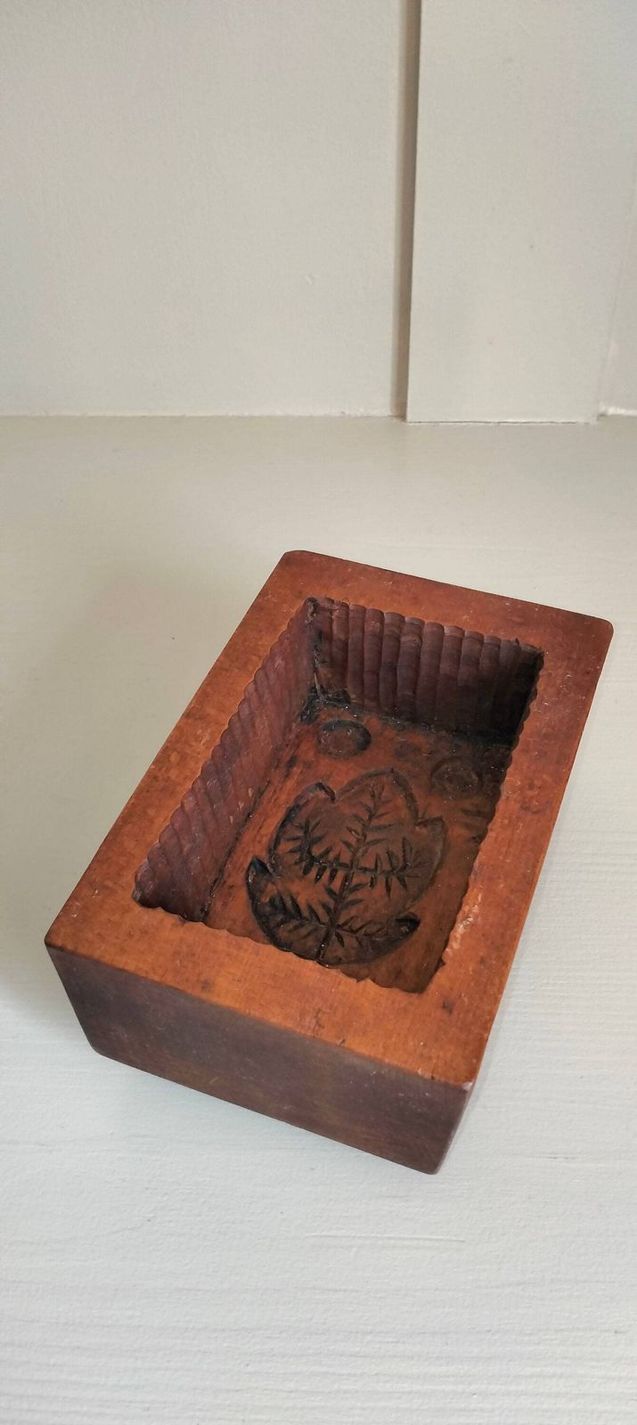 Antique French Wooden Butter Mold, Farmhouse Kitchen Decor photo furniture
