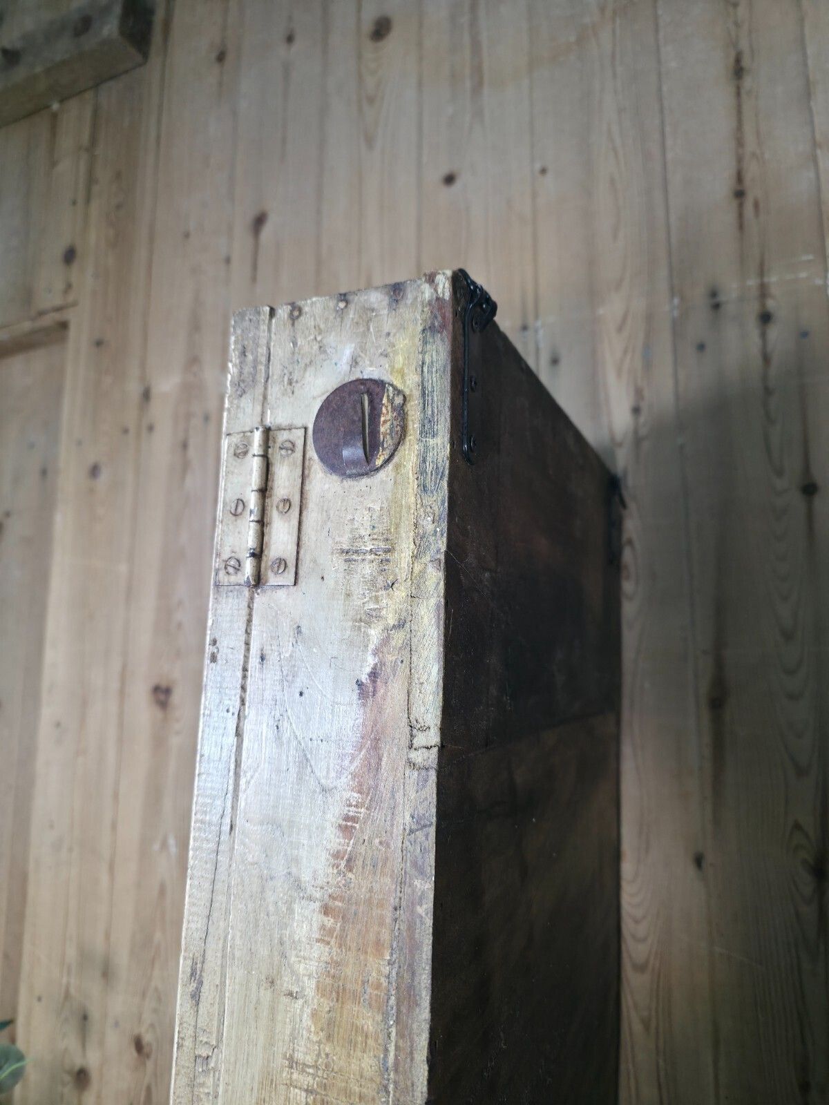Vintage Rustic Indian Wooden Glazed Shop Display Bathroom Kitchen Wall Cabinet photo vintage
