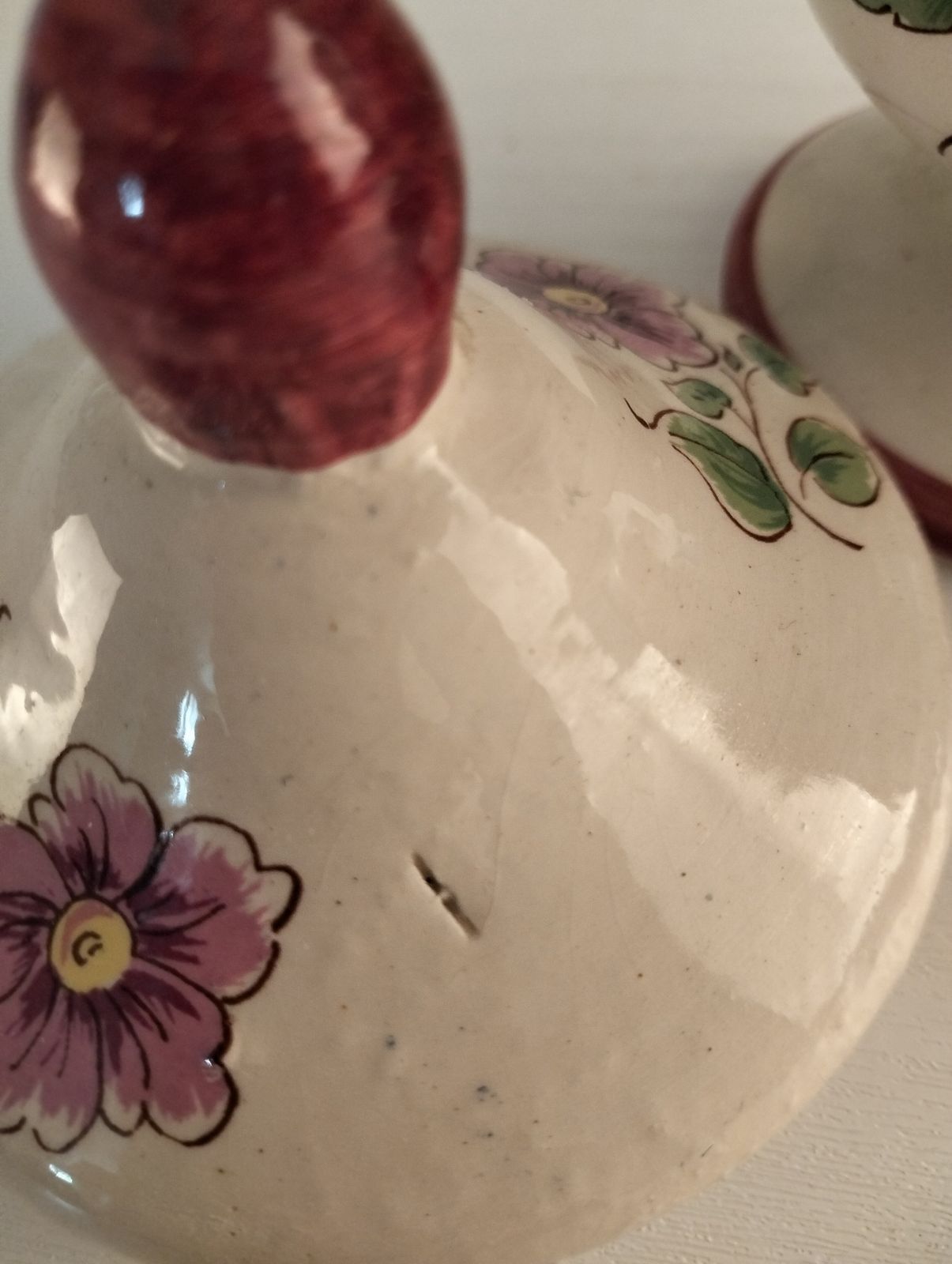 Antique French Ceramic Kitchen Jars – Floral Storage Cannisters, Set Of Two photo vintage