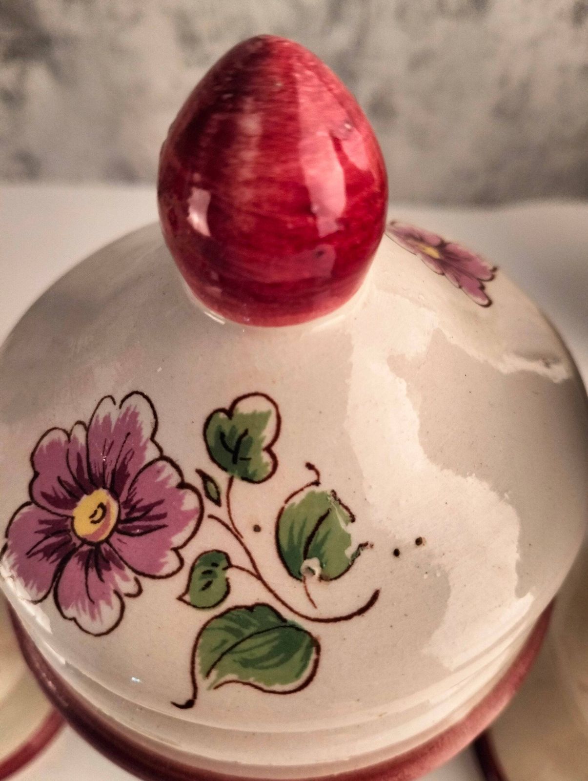 photo furniture Antique French Ceramic Kitchen Jars – Floral Storage Cannisters, Set Of Two