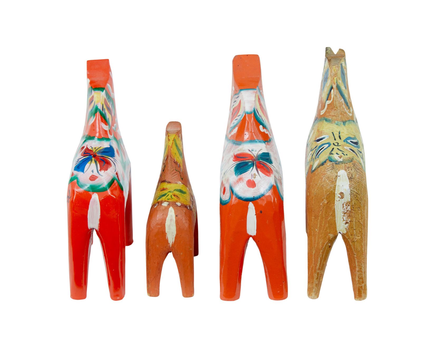 Swedish Set Of 12 Traditional Hand Painted Dala Horses photo furniture